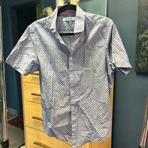 Ben Sherman Blue Dot Pattern Short Sleeve Shirt | Size M